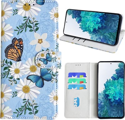 Hoesje geschikt voor Samsung Galaxy S20 FE 5G Bookcase met Bloemen vlinder print