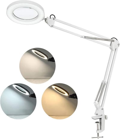 Dimbare Vergrootglaslamp met 8x Vergroting en Draaibare Arm - Ideaal voor Manicure