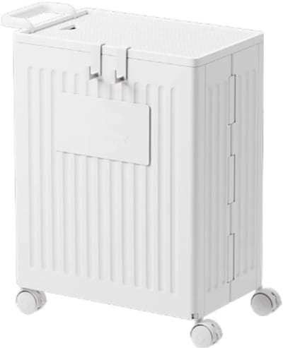 Opbergbox Sportartikelen - Yogamathouder Container - Sportspullen Organiseren - Verrijdbaar met Rem - Inklapbaar - Wit