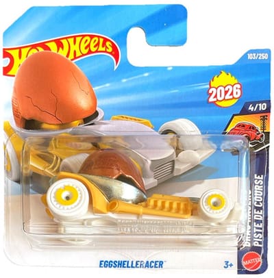 HOT WHEELS EGGSHELLERACER YELLOW EGG 103/250 1:64 HW 4/10 DRAG RACERS (PISTE DE COURSE) SHORT CARD 2026