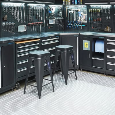 Datona® Werkplaatskruk - 2 stuks - Zwart