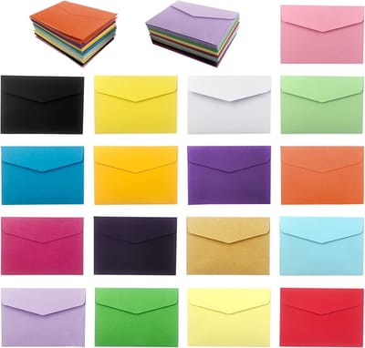 170 Mini Enveloppen in 17 Kleuren voor Cadeaukaarten, Visitekaartjes en Indexkaarten (4.5x3.2 inch)