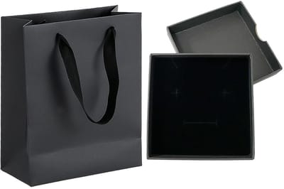 Dailygoods- Cadeaudoos Klein - Geschenkdoos met Deksel - Geschenkzakje - Kraftpapier - Zwart - Afmetingen 8 x 8 x 2 cm