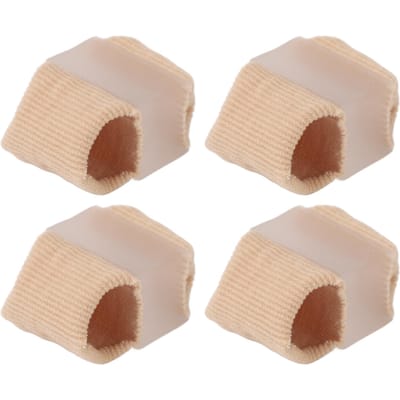 4 Stuks Teenstrekker Dubbel Gat Grote Teen Separator Teen Spreider Hallux Valgus Corrector voor Overlappende Tenen brown