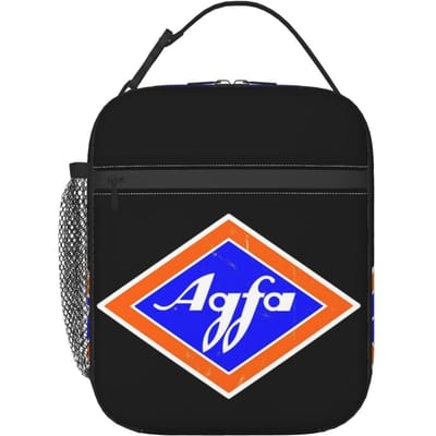 Retro Agfa Film Logo uit de jaren 60 Geïsoleerde Lunchtas voor Vrouwen Kinderen Draagbare Voedseldozen Thermische Lunchbox Tote One Size