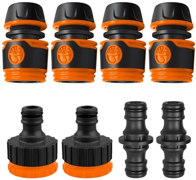 Dailygoods- Slangkoppeling Set 8 Stuks - Slangkoppelingen 1/2 Inch - Tuinslang Koppelingen - Tuinaccessoires - Duurzaam Materiaal - Slangconnector