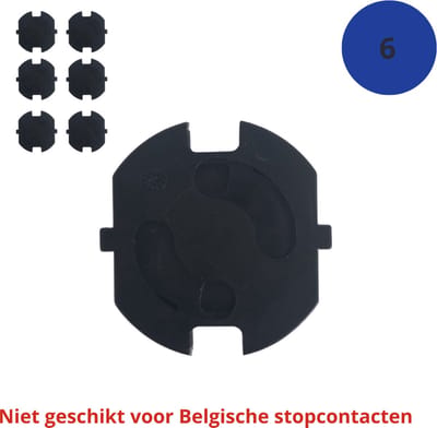 Stopcontactbeveiliging | stopcontactbeschermers | zwart | zelfklevend | 6 stuks | kindveilig | handig draaimechanisme