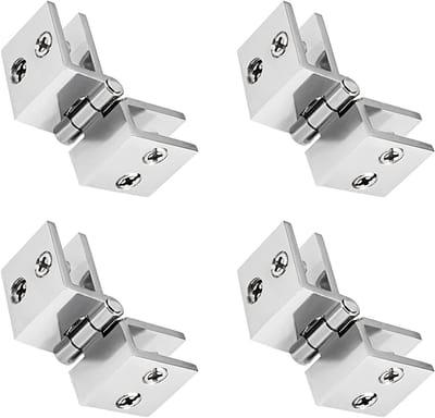 Glazen Deur Scharnier 180° voor 5mm-8mm Glas - 4 Stuks - Ideaal voor Wijnkasten, Vitrinekasten en Badkamers