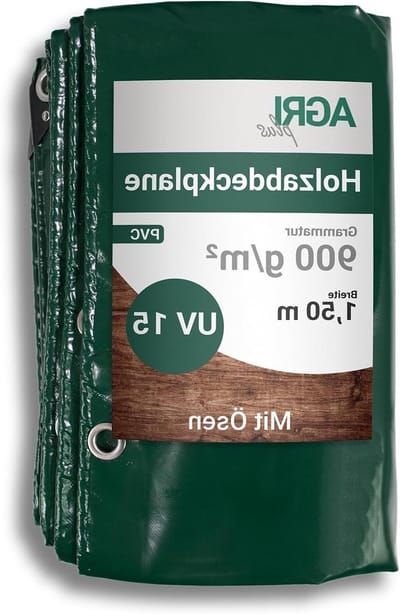 PVC Houten Afdekzeil - Beschermzeil Houtfolie - Hout Beschermen - 15 Jaar UV-Bestendig - 1.5 x 6 m - Donkergroen