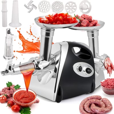Elektrische Vleesmolen - Worstvuller Tomatenzeef - Thuis Keuken Gebruik - Meerdere Functies In Eén - Inclusief Kits