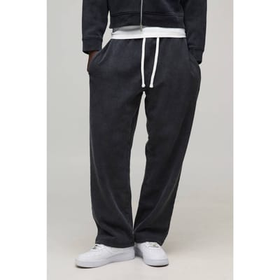Essential Washed Baggy Drop Crotch Jogger | Washed Black | Size XS