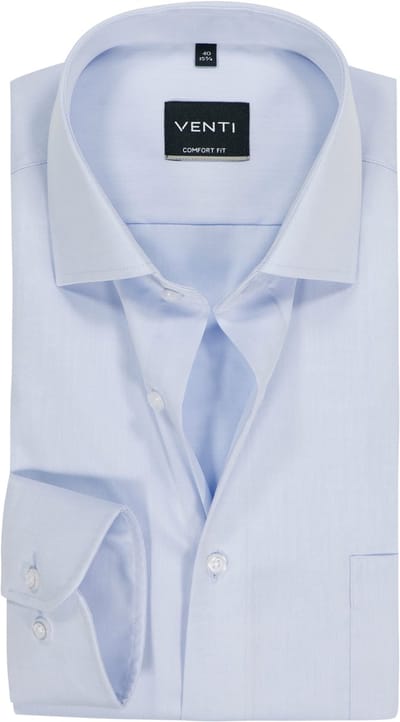 VENTI CASA MODA comfort fit overhemd - structuur - donkerblauw - Strijkvrij - Boordmaat: 40 (EU maat: M)
