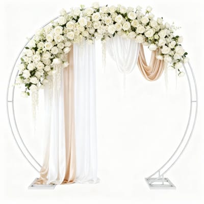 FATIVO bruiloft sboog - Dubbele Hoepel - Metalen rozenboog wit - 244x215cm