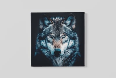 Vierkant Canvas Schilderij Wolf – 40x40 cm – Dierenprint – Wanddecoratie – Modern Kunst – Print op Canvas