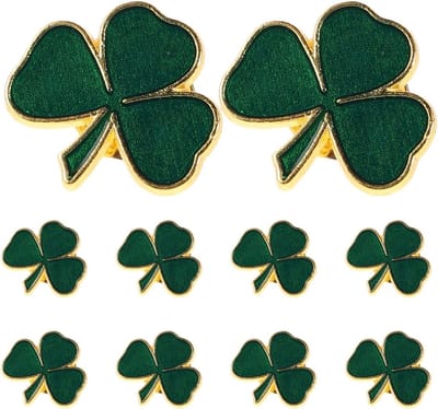 10 Stuks Groene Trifolium Gelukscharms, Robuuste Legering, Uniek Ontwerp voor Feestdagen en Kostuums