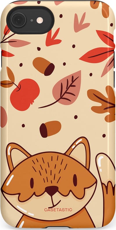 Casetastic hoesje geschikt voor Apple iPhone SE / Apple iPhone 7 / Apple iPhone 8 - Dubbellaagse bescherming - Boskat op avontuur - Fashion Case - Zand Terracotta Rood