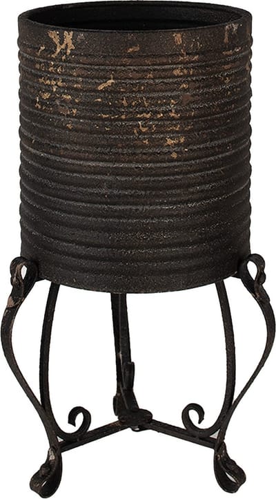 Clayre & Eef Bloempot Ø 29x53 cm Zwart Goudkleurig IJzer