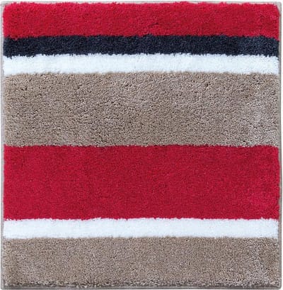 Floris Badmat Antislip 60x60cm Nova - Vierkante Badkamermat - Waterabsorberend - Wasbaar en Sneldrogend - Voor Douche en Bad - Hoogpolig - Acryl - Rechthoek - Rood