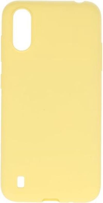 Bestcases Color Telefoonhoesje - Backcover Hoesje - Siliconen Case Back Cover voor Samsung Galaxy A01 - Geel