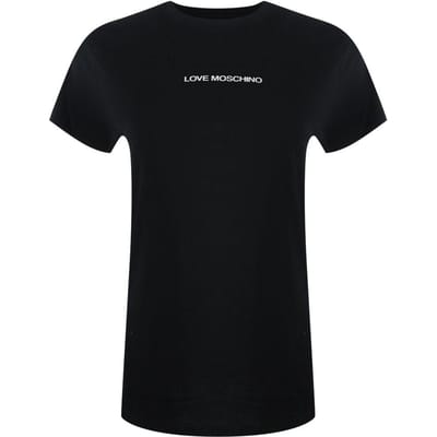 Love Moschino Dames/dames Logo Katoenen T-shirt (Zwart)
