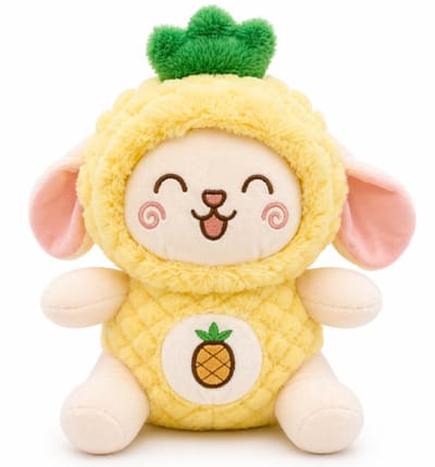 Topknuffels® Konijn in Ananas Onesie Pluche Knuffel 30 cm - Speelgoed Knuffels voor Kinderen - Knuffeldier Kawaii Kussen - Teddybeer Konijn Pinguin Kat - Fruit Plush