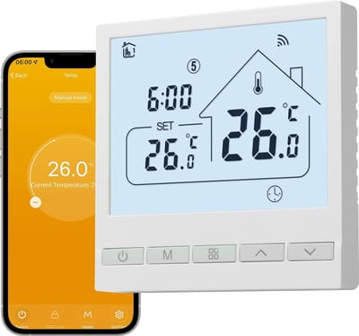 ShopGlobe - Slimme Thermostaat - Thermostaat voor CV - Touchscreen - WiFi - Voor Mobiel