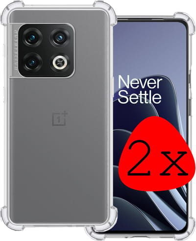 Hoesje 2 Stuks - Geschikt voor OnePlus 10 Pro - Sterk & Shockproof - Siliconen Case - Back Cover - Telefoon Hoes Shock Proof - Transparant