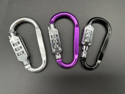 Cijferslot metaal - Karabijnhaak voor escaperoom (set van 3 stuks)