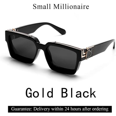 Ruiao Retro Zwart Miljonair Shades Luxe Zonnebril 2024 Voor Heren Designer Beroemd Merk Vierkant Zonnebril Man Vrouw Zonnebril Ships within 24h