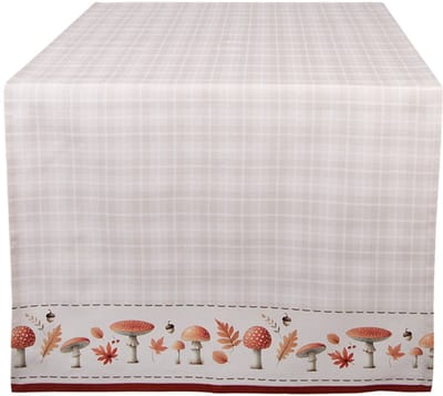 Clayre & Eef Tafelloper 50x140 cm Beige Katoen