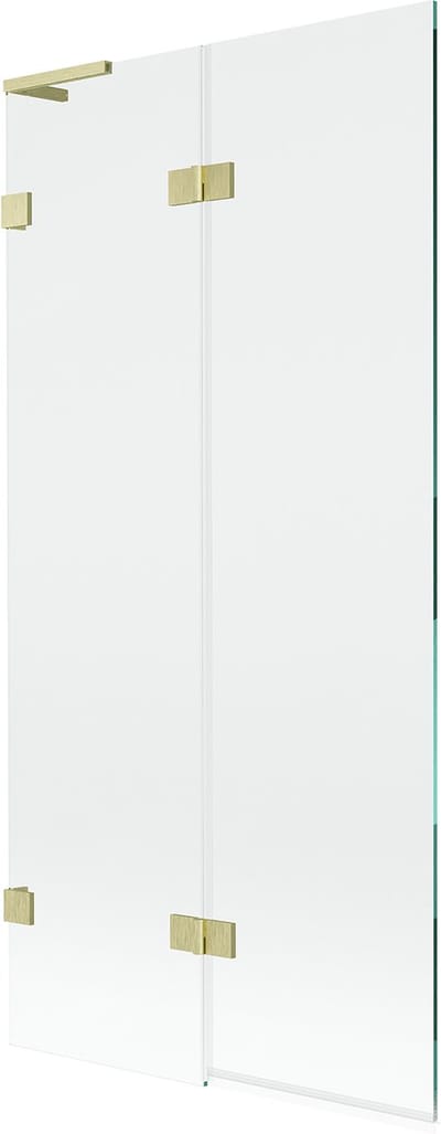 Mexen Lunar L badwand 2-delige links 90 x 150 , transparant, goud geborsteld - 897L-090-100-55-00-L