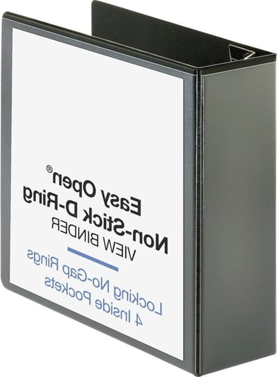 Ringband Map - Opberg Map - Documenten Organiseren - Vergrendelbare D-Ringen - 4 Inch Capaciteit - Zwart