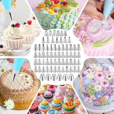 Candala 322-delige cake-accessoireset, roterende cakebakvorm, taartdecoratieaccessoires, met verschillende stijlen decoratietips, bakken en taart maken