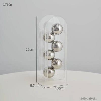 Esthetische Acryl Zilveren Bol Vaas Moderne Huisdecoratie Tafel Ornamenten Mode Bloemencontainer Bruiloftstafel Tafelstuk white