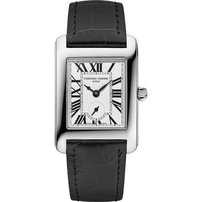 Frédérique Constant Classics Carree Small Seconds FC-235S2C6 Horloge - Leer - Zwart - Ø 30 mm