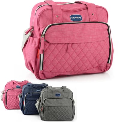 Luiertas Rugzak - Baby Verzorgingstas - Incl. Verschoningsmatje en Flessenhouder - Vakken - Jongens - Meisjes - Rose