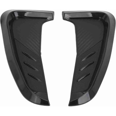 2 Stuks Zijspatbord Ventilatieopening Sierlijst Links Rechts 20cm Glanzend Zwart Rubber Universele Pasvorm voor Accord Civic black