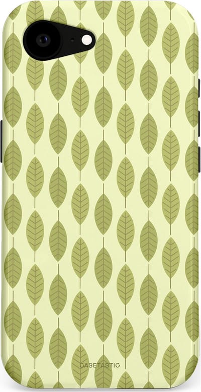 Casetastic hoesje geschikt voor Apple iPhone 16e / Apple iPhone 17e - MagSafe - Dubbellaagse bescherming - Bladerenpracht in het groen - Fashion Case - Crème Olijfgroen