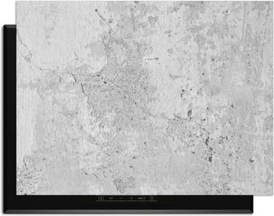 KitchenArt - Urban White - Inductie Beschermer - 78x52 cm - Kookplaat Beschermer - Luxe Afdekplaat Inductieplaat - Anti-slip & Oprolbaar - Beschermmat Inductiekookplaat