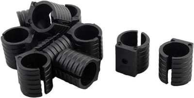Kunststof U-vormige stoelvoet klem pads 19mm - 10 stuks zwart