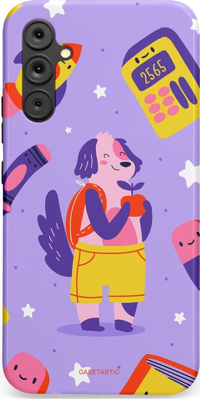 Casetastic hoesje geschikt voor Samsung Galaxy A34 (2023) 5G - Dubbellaagse bescherming - Tussen boeken en sterren - Fashion Case - Lavendel Geel