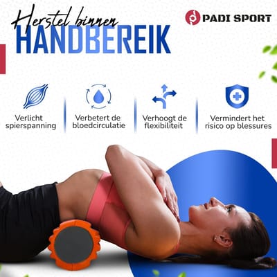 Padisport Foamroller 2 In 1 Voordeelset Oranje - Foamrol - Massagerol - Rug Roller - Foam Rol - Foamroller Set - Foamrollers - Foamroller Trigger Point - Foamroller Rug