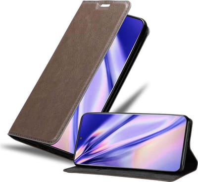 Cadorabo Hoesje geschikt voor Samsung Galaxy NOTE 10 PLUS in KOFFIE BRUIN - Beschermhoes met magnetische sluiting, standfunctie en kaartvakje Book Case Cover Etui