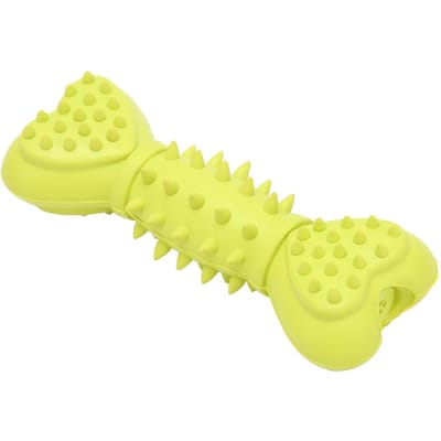 Jouet à mâcher pour chien Caoutchouc résistant aux morsures Nettoyage des dents Massage des gencives Jouet pour chien indestructible pour chiens chiots yellow