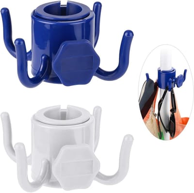 Daity 2-pack - Strandparasolhaken - 4-klauw strandparasolhaken - verstelbare plastic parasolhaken - geschikt voor het ophangen van handdoeken - camera's - kleding - hoeden - tassen - strand- - kampeer- en reisbenodigdheden.