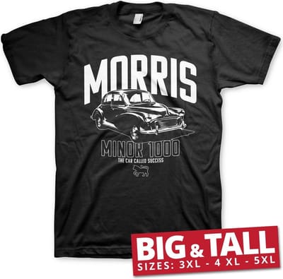 Morris Minor 1000 Big & Tall T-shirt Zwart