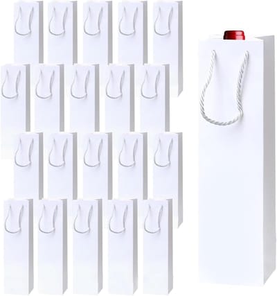 Elegante Witte Cadeautas voor Wijnflessen, 20 Stuks, Perfect voor Bruiloften en Feestjes, Ideaal als Wijnopbergtas