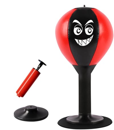 Desktop Bokszak - Bureaubal - Stress verminderen - Met zuignapbasis - 20.5 cm breed - Meerkleurig