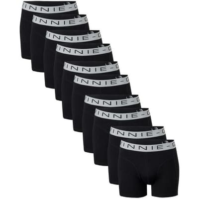 Vinnie-G Boxershorts - 10 stuks - Black/Grey - Maat S - Heren Onderbroeken - Geen irritante Labels - Katoen heren ondergoed