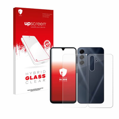 upscreen - Screenprotector voor Samsung Galaxy A16 5G (Voor+Achter) - Folie Beschermfolie Beschermglas transparant
